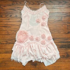 Vintage Y2K Forever 21 Formal Pink Whimsical Fairycore dress 4 Prom Homecoming